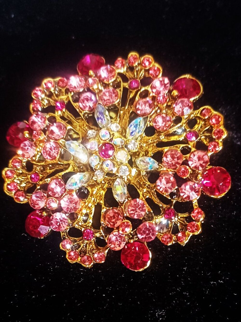 Beautiful Red and Gold Brooch